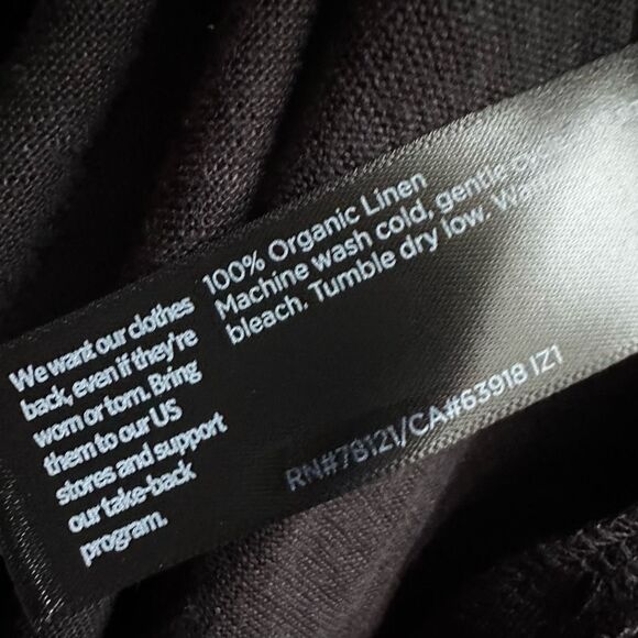 Eileen Fisher $148 Organic Linen Jersey Bateau Neck tunic Top Black XXS NEW - Picture 7 of 11